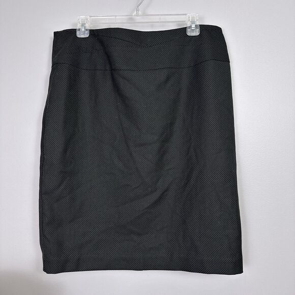 Worthington Pencil Skirt Women's Size 16 Black Microdot Vented New NWT Classic - Picture 1 of 6